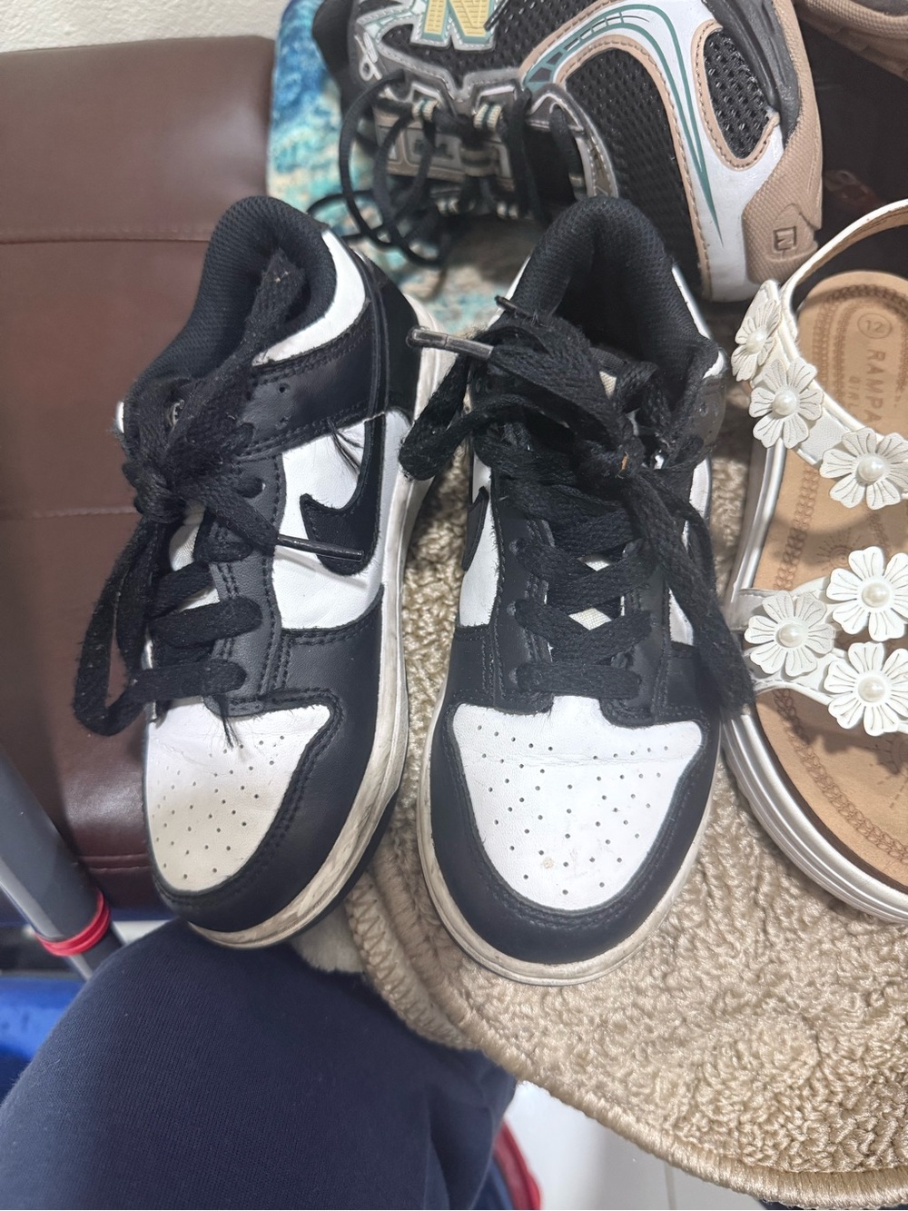 Nike Kids Black and White Low-Top Sneakers